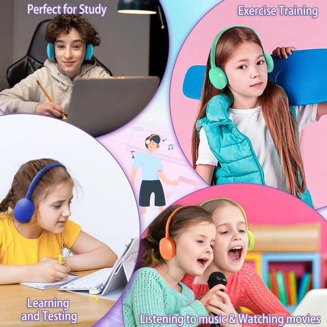 Alt view image 7 of 7 - 10 Pack Headphones for Kids School Classroom Bulk Multi Colored,Durable Wired Adjustable Student Earphones with 3.5mm Plug for Computer Kindle Chromebook (Mixed)