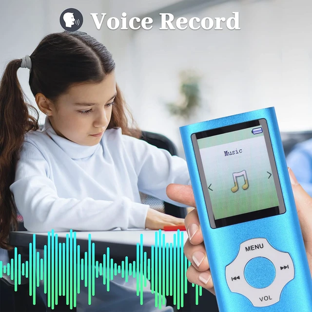 Alt view image 2 of 7 - MP3 MP4 Player with Bluetooth and WiFi, 128GB, HiFi Lossless Sound, 1.8in Color Screen, Expandable Storage, Voice Recorder, E-Book, Blue