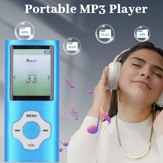 Alt view image 4 of 7 - MP3 MP4 Player with Bluetooth and WiFi, 128GB, HiFi Lossless Sound, 1.8in Color Screen, Expandable Storage, Voice Recorder, E-Book, Blue