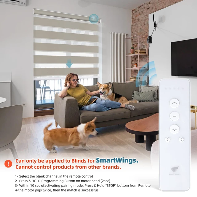 Alt view image 2 of 6 - Roller Shades Accessories 15-Channel Remote Control, Whtie Compatible with all types of blinds