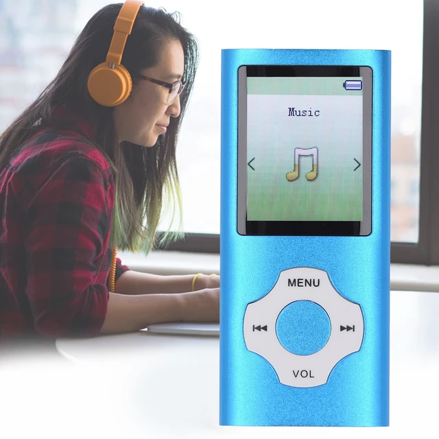 Alt view image 7 of 7 - MP3 MP4 Player with Bluetooth and WiFi, 128GB, HiFi Lossless Sound, 1.8in Color Screen, Expandable Storage, Voice Recorder, E-Book, Blue