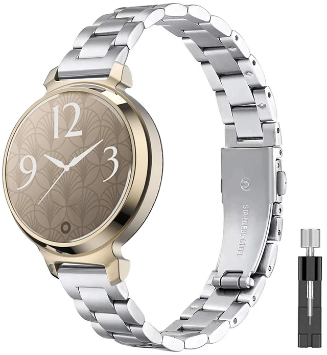 Main image of 14mm Metal Band Compatible for Garmin Lily 2/Lily 2 Active, Stainless Steel Replacement Straps With Adjustment Tool