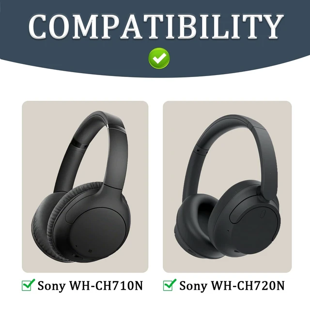 Alt view image 2 of 7 - Replacement Ear Pads Cushions for Sony WH-CH710N, WH-CH720N Headphones, Earpads Cover, Headphone Repair Parts-Black