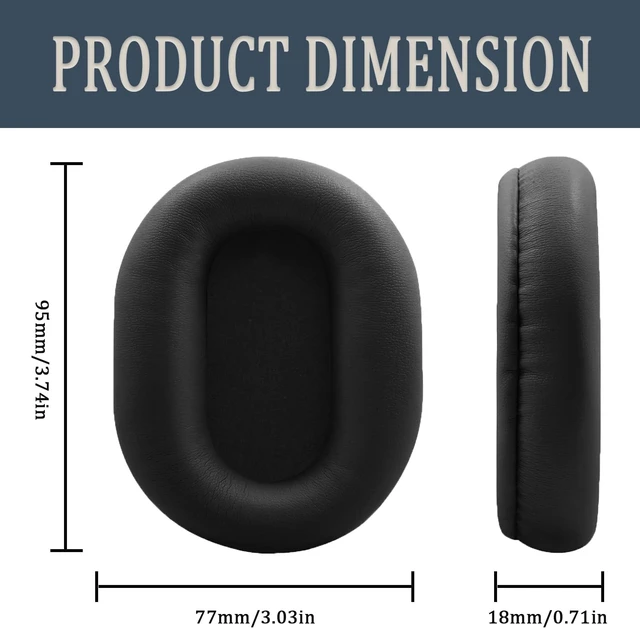 Alt view image 3 of 7 - Replacement Ear Pads Cushions for Sony WH-CH710N, WH-CH720N Headphones, Earpads Cover, Headphone Repair Parts-Black