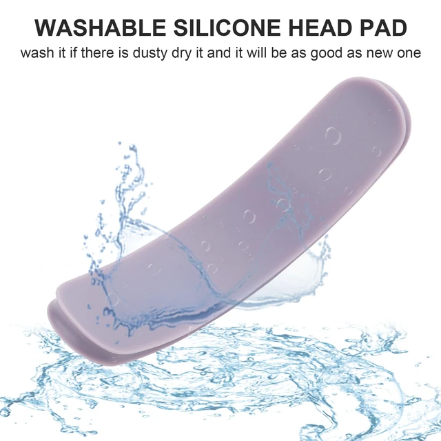 Alt view image 2 of 7 - Silicone Headband Cover Replacement Headband Cushion Washable Head Top Pad Protector Compatible with Apple AirPods Max Headphones Soft & Comfort Headband Pad Cover, Purple