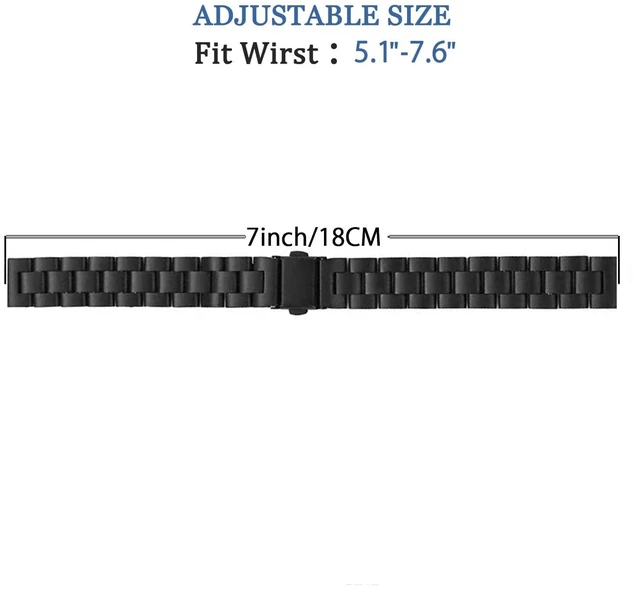 Alt view image 5 of 6 - 14mm Metal Band Compatible for Garmin Lily 2/Lily 2 Active, Stainless Steel Replacement Straps With Adjustment Tool