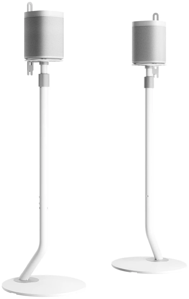 Main image of Universal Speaker Stand Pair, with Height Adjustable, White,1 Pair Satellite & Small Bookshelf Speakers, Modern Design, Up to 11lb Each, Extend 27.5 to 39.3 for Multi-Audio, Master Series