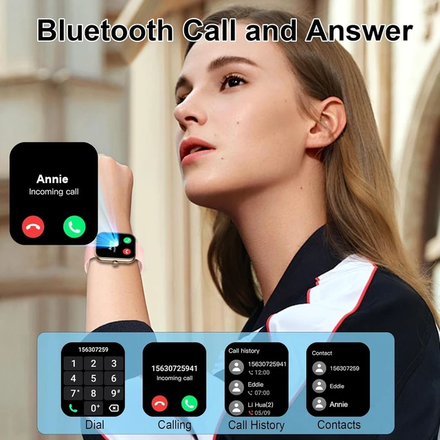 Alt view image 4 of 6 - Smart Watch(Answer/Make Calls), 1.96" HD Smartwatches for Women, Activity Tracker with Heart Rate Sleep Monitor, Pedometer, 100+ Sport Modes, IP68 Waterproof, Fitness Smart Watches for Android iOS