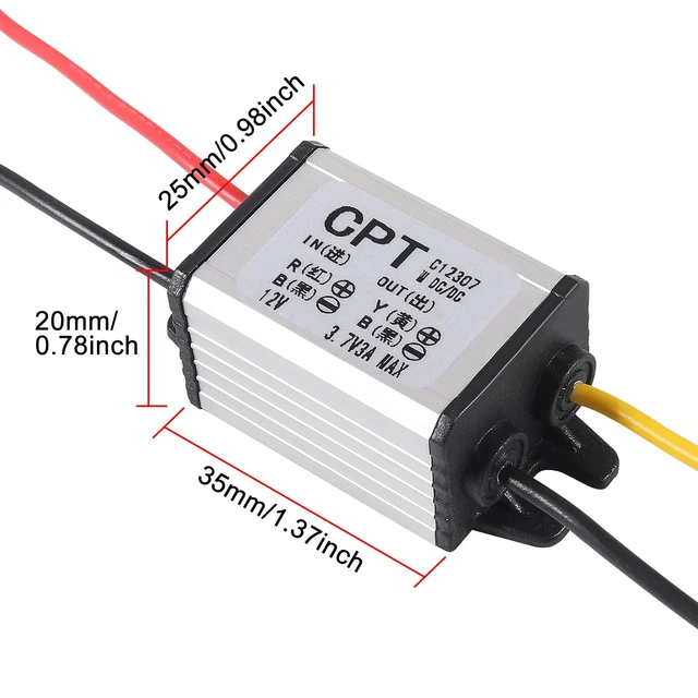 Alt view image 4 of 7 - 3PCS Buck Converter 12V to 3.7V 3A 11W Power Converter Car Power Converter DC Step Down Buck Voltage Regulator DC Power Supply Module Transformer for Car Truck Boat (12V to 3.7V 3A 11W)