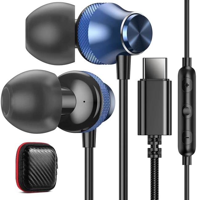 Main image of USB C Wired Earbuds Headphones with Mic for Google Pixel 11 10 10a 9 9a 8 7 USBC Corded Type C Earphones for Samsung/Galaxy S26 S25 S24 Ultra S23 S22 S21 S20 for iPhone Duo 18 17 17e 16 Pro Max 16e 15