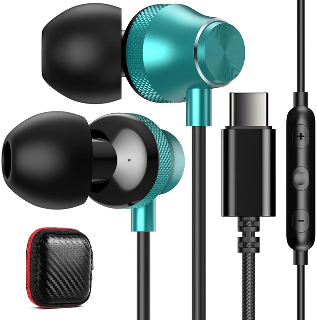 Main image of USB C Wired Earbuds Headphones with Mic for Google Pixel 11 10 10a 9 9a 8 7 USBC Corded Type C Earphones for Samsung/Galaxy S26 S25 S24 Ultra S23 S22 S21 S20 for iPhone Duo 18 17 17e 16 Pro Max 16e 15