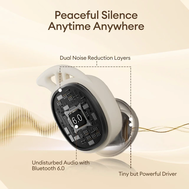 Alt view image 5 of 7 - Sleep Headphones for Side Sleepers, Sleep Invisible Earbuds with Vibration Charging Case Wireless Bluetooth 6.0, Soft Silicone Mini Earbuds for Sleeping, Snoring Noise Isolation