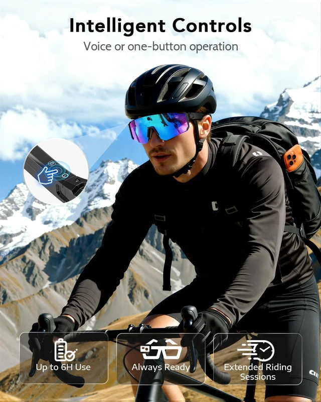 Alt view image 3 of 7 - AI Smart Glasses with Camera, POV Video Recording, Voice Interaction HD Smart Glasses for Men & Women,Bluetooth Audio for Sports & Outdoor,Music Player,Real-Time Translation