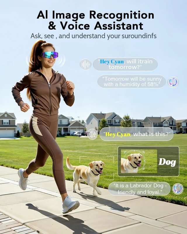 Alt view image 4 of 7 - AI Smart Glasses with Camera, POV Video Recording, Voice Interaction HD Smart Glasses for Men & Women,Bluetooth Audio for Sports & Outdoor,Music Player,Real-Time Translation