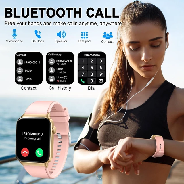 Alt view image 3 of 7 - Smart Watch for Men Women Answer/Make Calls, 1.85" HD Touch Screen Fitness Watch with Heart Rate/Sleep Monitor, 110+ Sports Activity Tracker Step Counter, IP68 Waterproof Smartwatch for Android/iOS