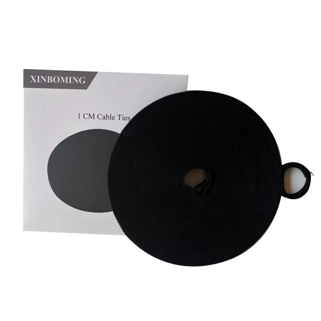 Alt view image 7 of 7 - Cable Ties Reusable Straps Cable Wire Management Roll Black Fastening Double Sided Hook and Loop Tape (3/8in 25yd)