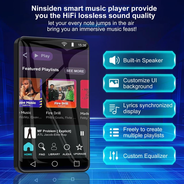 Alt view image 5 of 7 - Parental Control 144GB MP3 Player with Bluetooth and WiFi, 4" Full-Color Touch Screen MP4 Music Player with Spotify, Music,YouTube, Libby, MP4 Android Mainstream Media MP3 Player for Kids,Black
