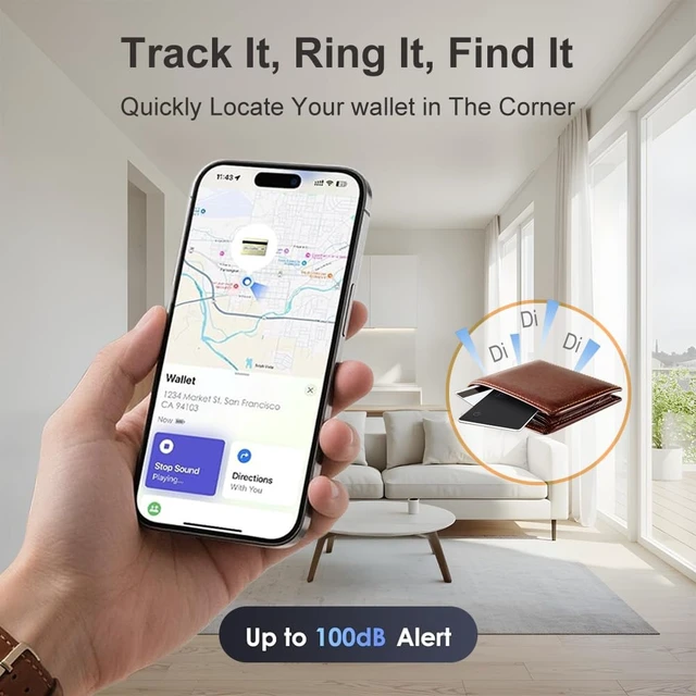 Alt view image 3 of 7 - Apple MFi Certified Wallet Tracker, Works with Apple Find My, Rechargeable 0.07in Ultra-Slim Tracking Card, Item Locator for Wallet, Luggage, Passports, Purse (B1)