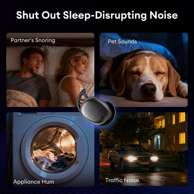 Alt view image 5 of 7 - Sleep Headphones for Side Sleepers, Sleep Invisible Earbuds with Vibration Charging Case Wireless Bluetooth 6.0, Soft Silicone Mini Earbuds for Sleeping, Snoring Noise Isolation
