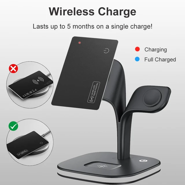 Alt view image 7 of 7 - Apple MFi Certified Wallet Tracker, Works with Apple Find My, Rechargeable 0.07in Ultra-Slim Tracking Card, Item Locator for Wallet, Luggage, Passports, Purse (B1)