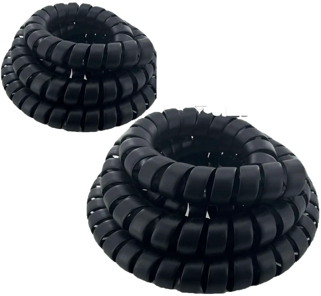 Main image of 2Pcs Spiral Wrap Cable Protector Pre-Cut Lengths Safe Hose Protector Avoid Wear and Extend Life for Hydraulic Pneumatic Hoses 1.25" OD x 10'+1.58" OD x 10'