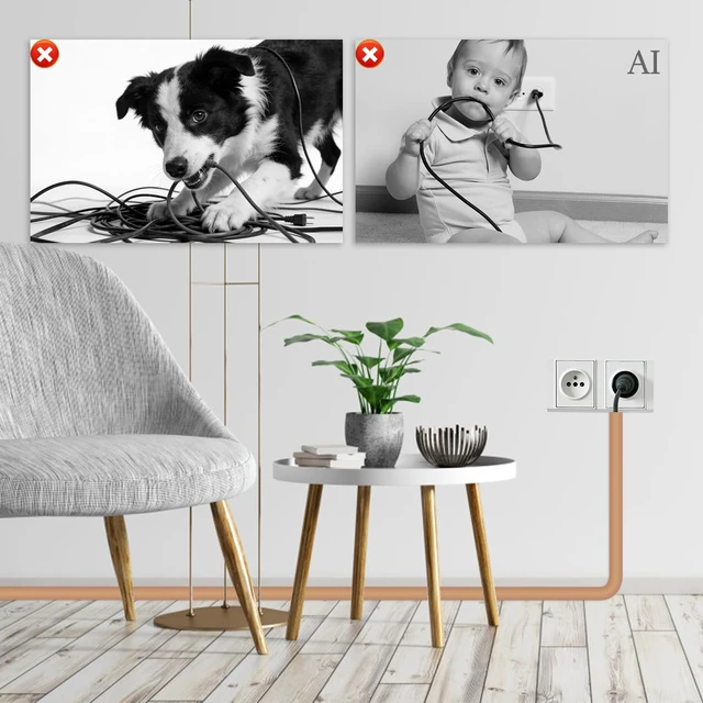 Alt view image 3 of 7 - Wall Cord Hider,Self-Adhesive Side-Open Cable Raceway,Light Brown,118inch Flexible Self-Adhesive Wire Cover,With adhesive and gloves,Side-Open Cable Raceway, For Mounted TV, Home Theater&Office