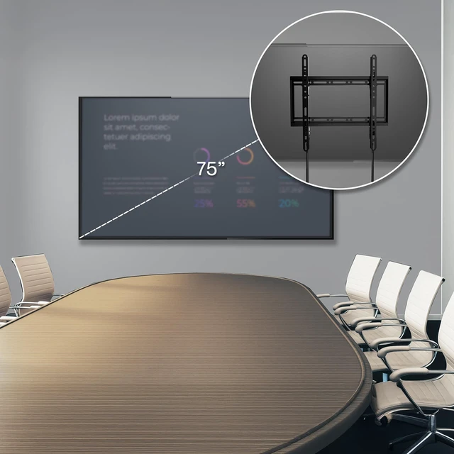 Alt view image 2 of 7 - Black TV Wall Mount with Tilt for 32 to 75 inch Screens, MOUNT-VW075T Heavy Duty Steel, Tilting TV Wall Bracket fits LCD LED Curved and Flat Panel Screens, Max VESA 400x400mm, Holds 165 lbs
