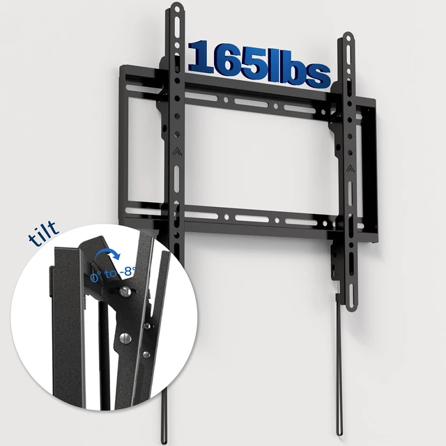 Alt view image 5 of 7 - Black TV Wall Mount with Tilt for 32 to 75 inch Screens, MOUNT-VW075T Heavy Duty Steel, Tilting TV Wall Bracket fits LCD LED Curved and Flat Panel Screens, Max VESA 400x400mm, Holds 165 lbs