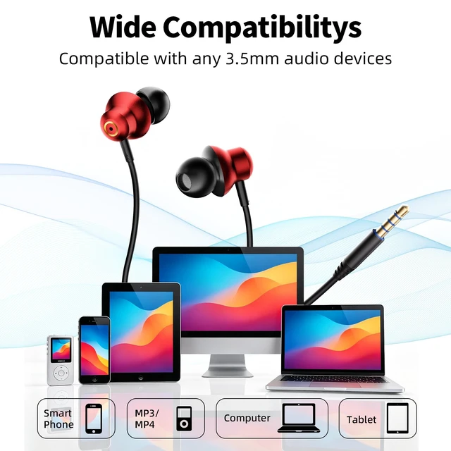 Alt view image 3 of 7 - Wired Earbuds with ENC Noise Canceling Mic, Deep Bass Stereo Wired Earphones, Plug in USB C/Type C Headphones Compatible with iPhone 17/16/15, Samsung, Android, Gaming, Laptop, Clear Calls
