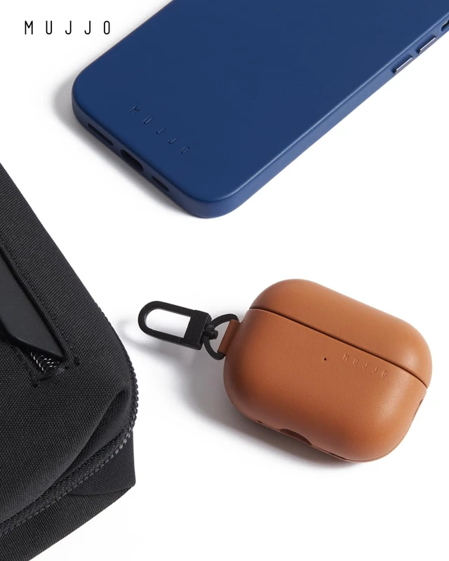 Alt view image 7 of 7 - Echelon Leather Case for AirPods Pro (3rd Gen) - Wireless Charging Compatible - Durable & Luxurious Design - Secure Fit - Premium Leather - Tan