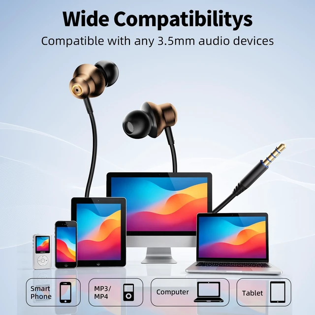 Alt view image 3 of 7 - Wired Earbuds with ENC Noise Canceling Mic, Deep Bass Stereo Wired Earphones, Plug in USB C/Type C Headphones Compatible with iPhone 17/16/15, Samsung, Android, Gaming, Laptop, Clear Calls
