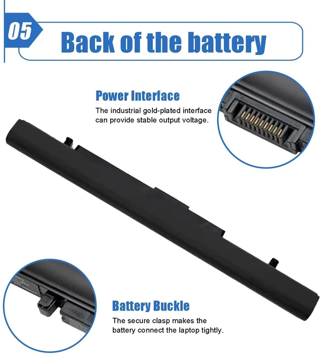 Alt view image 6 of 6 - PA5212U-1BRS PABAS283 Laptop Battery Replace for Toshiba Tecra A40 A50 C40 C50 Z50 C50-B Toshiba Satellite Pro A40 A50 R40 R50 14.8V/2200mAh/32Wh