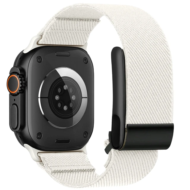 Alt view image 7 of 7 - Hybrid Nylon Band Compatible with Whoop 5.0 and Apple Watch Band Combo Stretchy Braided Straps for Whoop 5.0 and Apple Watch 11/10/9/8/7/6/5/4/3/2/1/SE/Ultra, Breathable Comfortable Durable