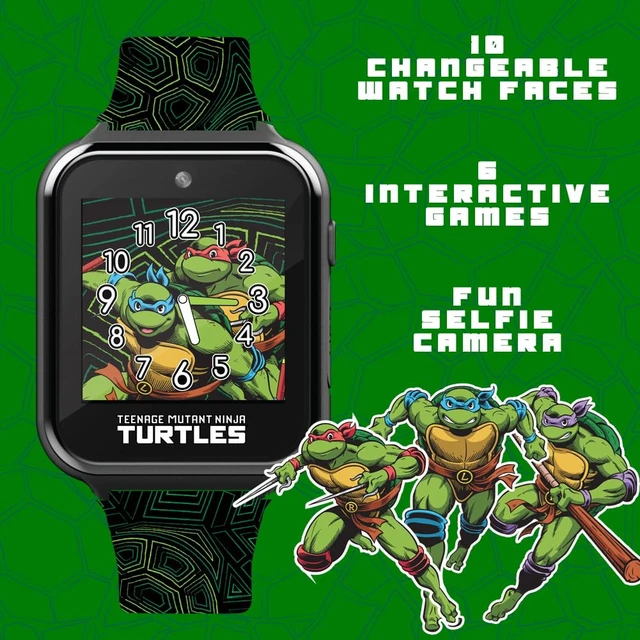 Alt view image 5 of 7 - Teenage Mutant Ninja Turtles Kids Smart Watch with Selfie Camera, Video Recorder, Games, Stopwatch, Alarm, Calculator, and Calorie Counter Fits Wrists 5.5" to 8"