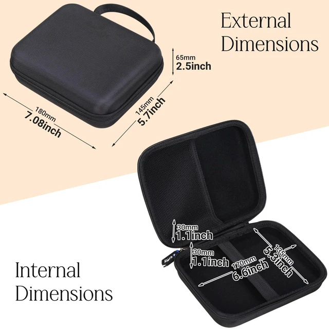 Alt view image 3 of 7 - Case for JLab Rewind 2/ Koss KPH40/ Moondrop Wireless Retro Headphones - Hard Travel Protective Carrying Storage Bag, Box Only