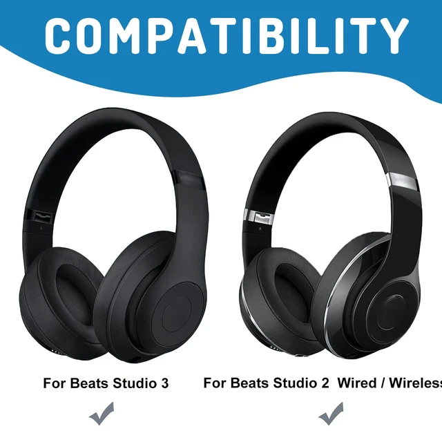 Alt view image 3 of 7 - Studio 2/3 Earpads Replacement Ear Pads Cushion Cover Compatible with Studio 2.0 Wired/Wireless & Studio 3.0 B0500 B0501 Over-Ear Headphones (Crystal Blue)