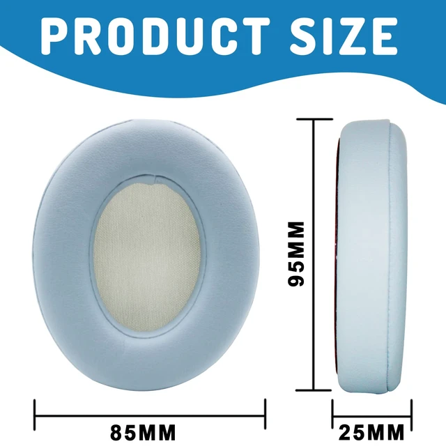 Alt view image 5 of 7 - Studio 2/3 Earpads Replacement Ear Pads Cushion Cover Compatible with Studio 2.0 Wired/Wireless & Studio 3.0 B0500 B0501 Over-Ear Headphones (Crystal Blue)