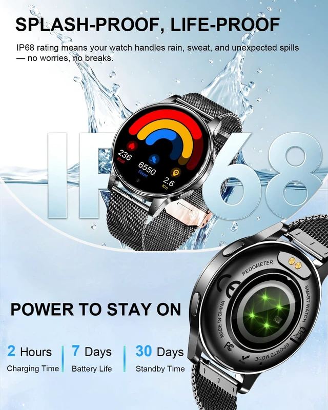 Alt view image 7 of 7 - Smart Watches for Women, 1.27" Fitness Watch with Bluetooth Make & Answer Calls,24H Heart Rate/SpO2/Sleep Monitor,120+ Sport Modes IP68 Fitness Tracker Compatible with iOS & Android (4 Straps,Black)