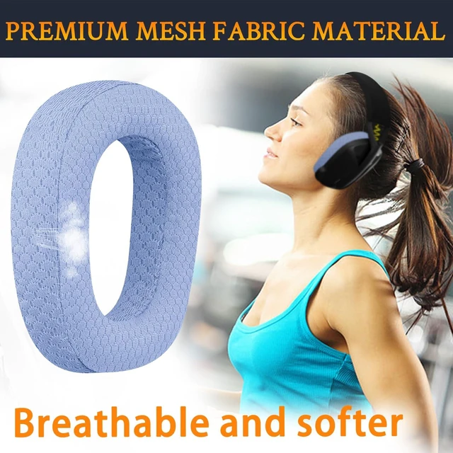 Alt view image 5 of 5 - Mesh Fabric Earpads Replacement for Logitech G435 Lightspeed Wireless Gaming Headphones, Ear Pad Cushions with High-Density Foam - Blue