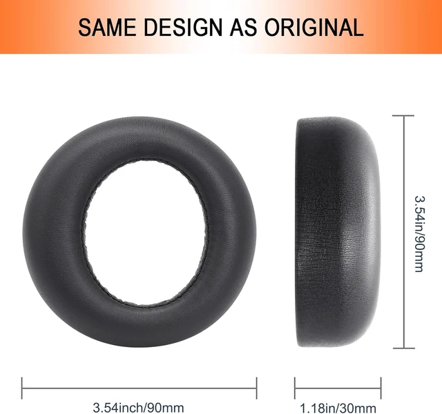 Alt view image 4 of 7 - PS5 Ear Pads Replacement, Earpad for Sony PlayStation 5 Pulse 3D Wireless Protein Leather PS 5 Headset Covers with Memory Foam (Black)