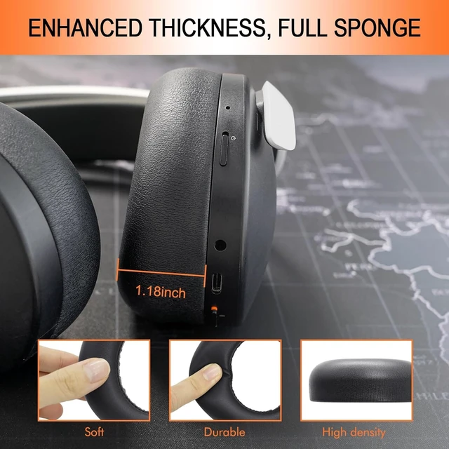 Alt view image 5 of 7 - PS5 Ear Pads Replacement, Earpad for Sony PlayStation 5 Pulse 3D Wireless Protein Leather PS 5 Headset Covers with Memory Foam (Black)