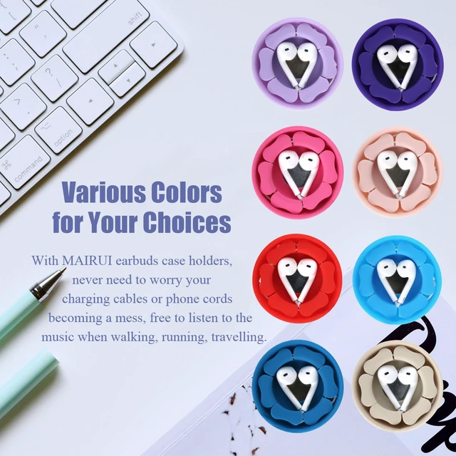 Alt view image 6 of 6 - Wired Earbud Case 3 Pack Earphone Headphone Cord Organizer Earbuds Wrap Soft Silicone Magnetic Holder Storage Tangle Free Cable Winder(Black/Blue/Purple)
