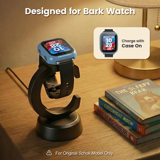 Alt view image 2 of 6 - Charger Dock Compatible with Bark Watch (Schok Model) Anti-Slip Charging Stand with 3.35Ft USB Cable Cord, Smartwatch Accessories (Not for Samsung Model)