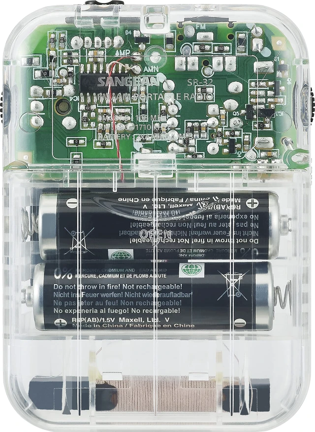 Alt view image 2 of 5 - SR-32CL AM/FM Pocket Analog Radio (Clear)