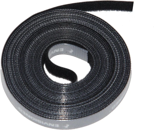 Main image of 16ft x 1/2 inch Hook Loop Cable Ties Roll Multipurpose Fastening Reusable Straps Cut-To-Length Self Gripping Fastener Cable Management Tape (Black)