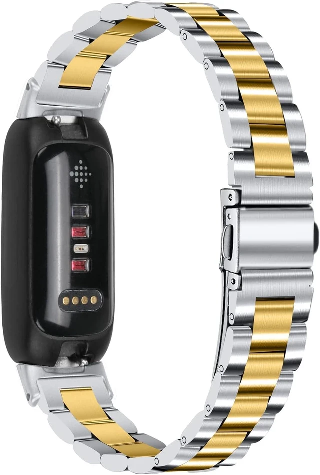 Alt view image 2 of 5 - Metal Bands Compatible for Fitbit Inspire 3 for Women & Men,Solid Stainless Steel Adjustable Strap Replacement Band for Inspire 3 Fitness Tracker