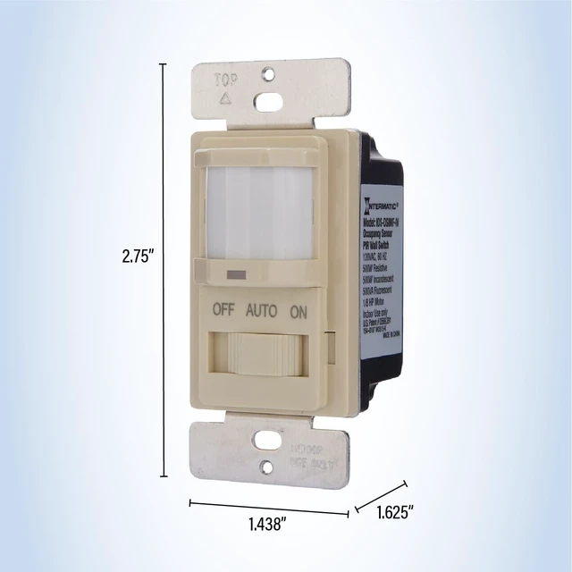 Alt view image 7 of 7 - iOS-DSIF-WH in-Wall Motion Sensor Switch, White Automated Lighting Control with Adjustable Time Delay, Fits Standard Decorator Wall Plate and Standard Wall Boxes