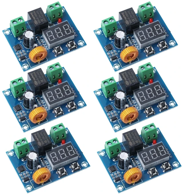 Main image of 6PCS 12V-36V DC Voltage Protection Module, Digital Low Voltage Protector with Disconnect Switch and Over-Discharge Protection