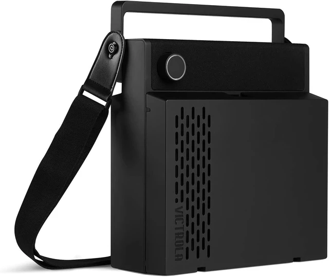 Alt view image 2 of 7 - Revolution GO Portable Vinyl Record Player, Battery-Powered Bluetooth Turntable, 12 Hour Battery Life, 3 Speed Belt-Driven Record Player, RCA Output, 3.5mm Headphone Jack (Black)