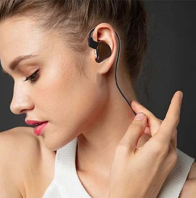 Alt view image 7 of 7 - Headphones in Ear Monitor Wired Earbud,1DD HiFi Bass Immersive Sound Earphones, for Drummer Musicians Singer Stage Earbuds Gym Workout Running Patented Eartips Headset, CCZ Coffee Bean (Black Mic)